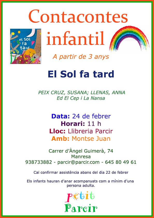 CONTACONTES INFANTIL "EL SOL FA TARD" - Llibres Parcir | Llibreria Parcir | Llibreria online de Manresa | Comprar llibres en català i castellà online