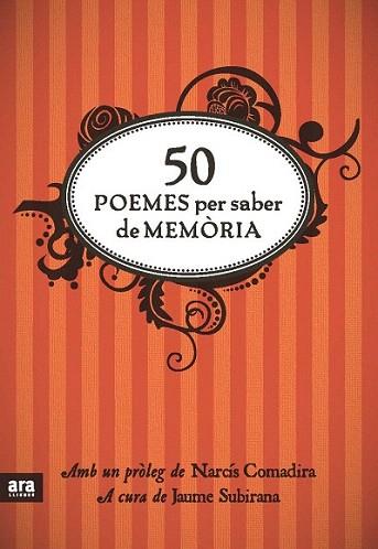 50 POEMES PER SABER DE MEMORIA | 9788492907861 | PROLEG NARCIS COMADIRA A CURA DE JAUME SUBIRANA | Llibres Parcir | Llibreria Parcir | Llibreria online de Manresa | Comprar llibres en català i castellà online