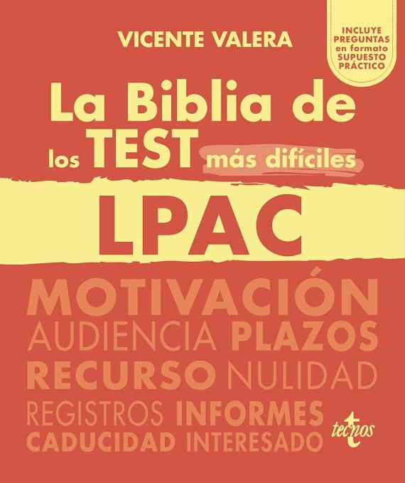 LA BIBLIA DE LOS TEST MÁS DIFÍCILES DE LA LPAC | 9788430990306 | VALERA, VICENTE | Llibres Parcir | Llibreria Parcir | Llibreria online de Manresa | Comprar llibres en català i castellà online
