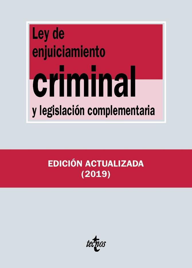LEY DE ENJUICIAMIENTO CRIMINAL Y LEGISLACIÓN COMPLEMENTARIA | 9788430977130 | EDITORIAL TECNOS | Llibres Parcir | Llibreria Parcir | Llibreria online de Manresa | Comprar llibres en català i castellà online