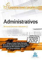 Administrativos de las Corporaciones Locales. Temario General. Volumen II | 9788467680225 | VV AA | Llibres Parcir | Librería Parcir | Librería online de Manresa | Comprar libros en catalán y castellano online