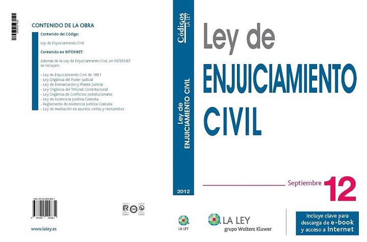 Ley de Enjuiciamiento Civil 2012 | 9788490200681 | Redacción La Ley | Llibres Parcir | Llibreria Parcir | Llibreria online de Manresa | Comprar llibres en català i castellà online