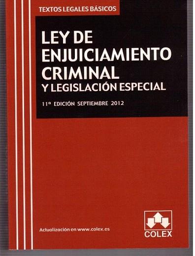 LEY DE ENJUICIAMIENTO CRIMINAL Y LEGISLACION ESPECIAL. Texto Legal Básico. 11ª E | 9788483423530 | AA.VV. | Llibres Parcir | Librería Parcir | Librería online de Manresa | Comprar libros en catalán y castellano online