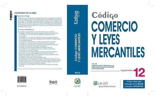 Código Comercio y Leyes Mercantiles 2012 | 9788490200605 | Redacción La Ley | Llibres Parcir | Librería Parcir | Librería online de Manresa | Comprar libros en catalán y castellano online