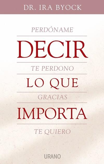 DECIR LO QUE IMPORTA urano | 9788479536121 | DR IRA BYOCK | Llibres Parcir | Librería Parcir | Librería online de Manresa | Comprar libros en catalán y castellano online
