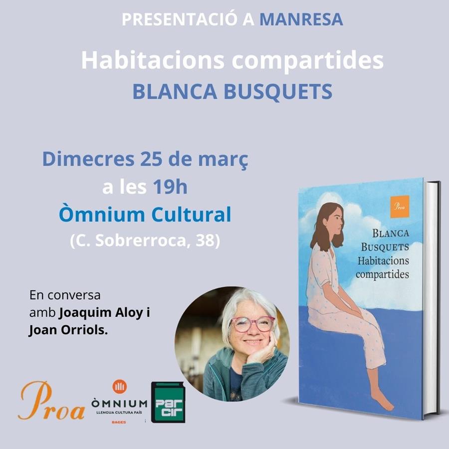 Presentació "Habitacions compartides", de Blanca Busquets - Llibres Parcir | Llibreria Parcir | Llibreria online de Manresa | Comprar llibres en català i castellà online