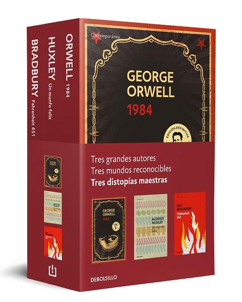 DISTOPÍAS MAESTRAS (PACK CON: 1984 DE ORWELL | UN MUNDO FELIZ DE HUXLEY | FAHREN | 9788466359542 | ORWELL GEORGE / BRADBURY RAY / HUXLEY ALDOUS | Llibres Parcir | Llibreria Parcir | Llibreria online de Manresa | Comprar llibres en català i castellà online