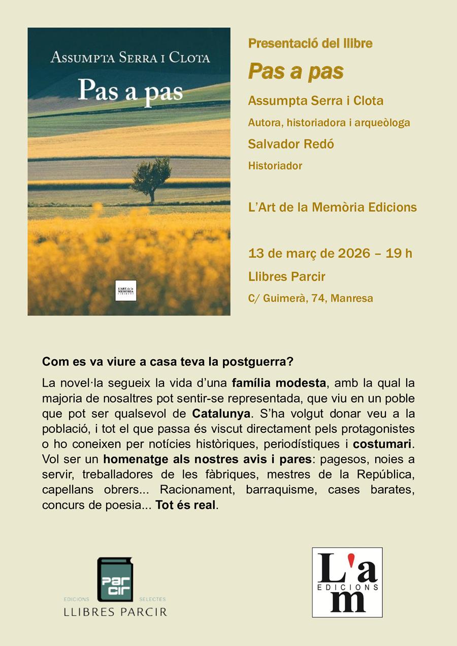 Presentació "Pas a pas", d'Assumpta Serra i Clota - Llibres Parcir | Llibreria Parcir | Llibreria online de Manresa | Comprar llibres en català i castellà online