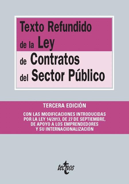 TEXTO REFUNDIDO DE LA LEY DE CONTRATOS DEL SECTOR PÚBLICO | 9788430960842 | EDITORIAL TECNOS | Llibres Parcir | Librería Parcir | Librería online de Manresa | Comprar libros en catalán y castellano online