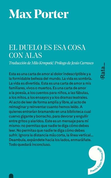 EL DUELO ES ESA COSA CON ALAS | 9788494489150 | PORTER, MAX | Llibres Parcir | Librería Parcir | Librería online de Manresa | Comprar libros en catalán y castellano online