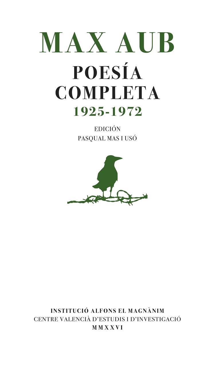 MAX AUB. POESÍA COMPLETA (1925-1972) | 9788411561266 | Llibres Parcir | Llibreria Parcir | Llibreria online de Manresa | Comprar llibres en català i castellà online