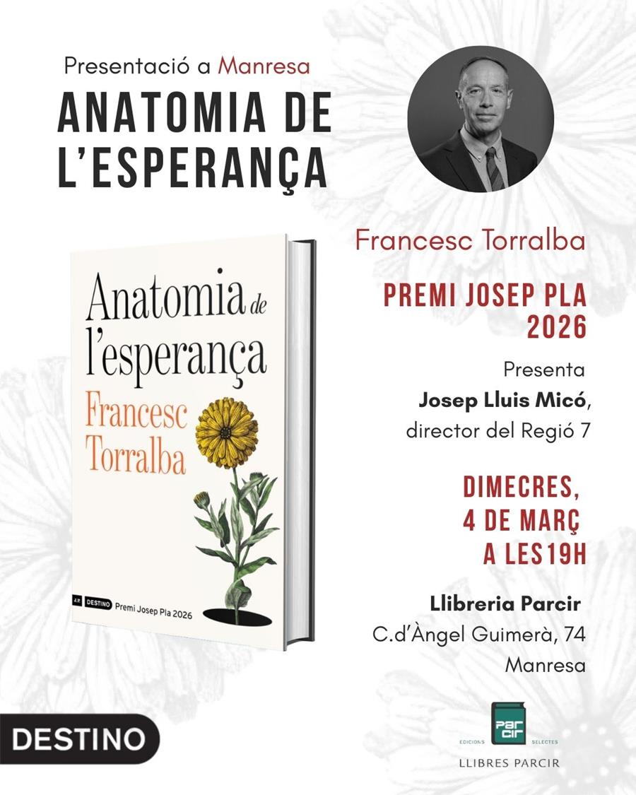 Presentació "Anatomia de l'esperança", de Francesc Torralba - Llibres Parcir | Librería Parcir | Librería online de Manresa | Comprar libros en catalán y castellano online