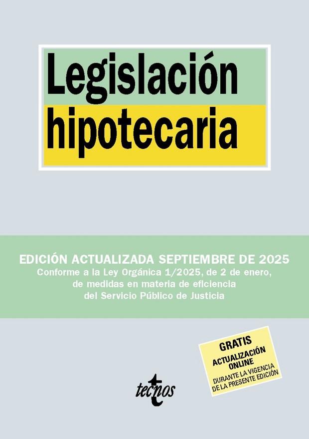 LEGISLACIÓN HIPOTECARIA | 9788430993024 | , EDITORIAL TECNOS | Llibres Parcir | Librería Parcir | Librería online de Manresa | Comprar libros en catalán y castellano online