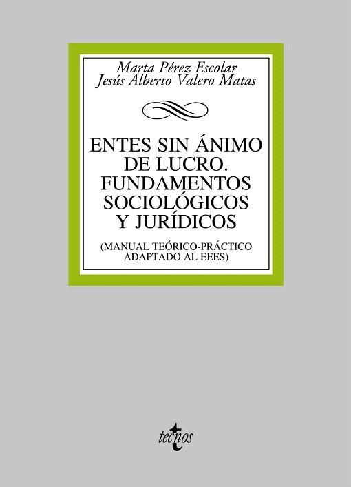 Entes sin ánimo de lucro. Fundamentos sociológicos y jurídicos | 9788430957415 | Pérez Escolar, Marta/Valero Matas, Jesús Alberto | Llibres Parcir | Llibreria Parcir | Llibreria online de Manresa | Comprar llibres en català i castellà online