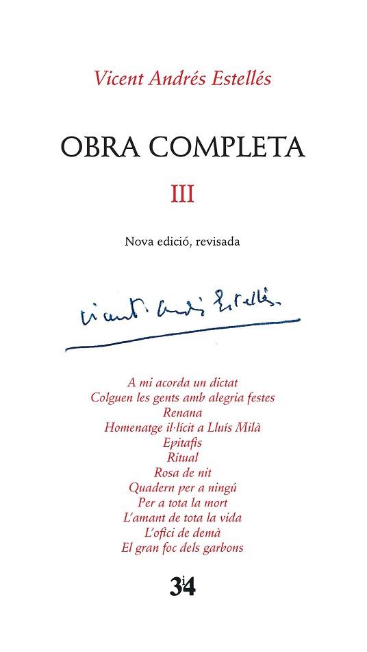 OBRA COMPLETA III | 9788416789016 | ANDRÉS ESTELLÉS, VICENT | Llibres Parcir | Librería Parcir | Librería online de Manresa | Comprar libros en catalán y castellano online