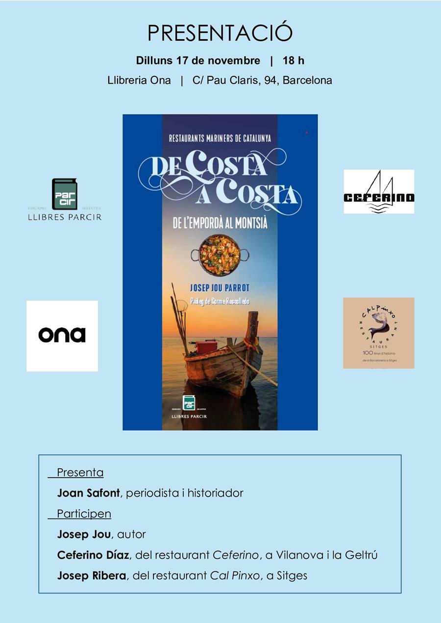 Presentació "De costa a costa", de Josep Jou - Llibres Parcir | Llibreria Parcir | Llibreria online de Manresa | Comprar llibres en català i castellà online