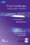 FIRST CERTIFICATE LANGUAGE PRACTICE WHITH KEY | 9780230727113 | VINCE, MICHAEL | Llibres Parcir | Llibreria Parcir | Llibreria online de Manresa | Comprar llibres en català i castellà online