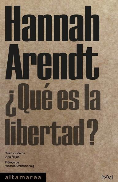 ¿QUÉ ES LA LIBERTAD? | 9788410435520 | ARENDT, HANNAH | Llibres Parcir | Librería Parcir | Librería online de Manresa | Comprar libros en catalán y castellano online