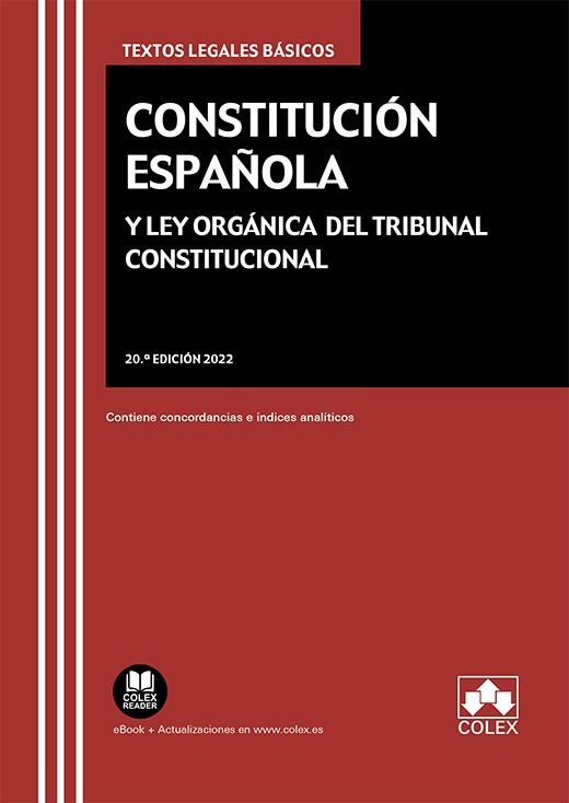 CONSTITUCIÓN ESPAÑOLA Y LEY ORGÁNICA DEL TRIBUNAL CONSTITUCIONAL | 9788413595863 | EDITORIAL COLEX, S.L. | Llibres Parcir | Llibreria Parcir | Llibreria online de Manresa | Comprar llibres en català i castellà online