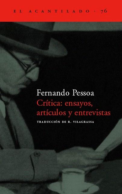CRITICA ENSAYOS ARTICULOS Y ENTREVISTAS | 9788496136267 | PESSOA FERNANDO | Llibres Parcir | Librería Parcir | Librería online de Manresa | Comprar libros en catalán y castellano online