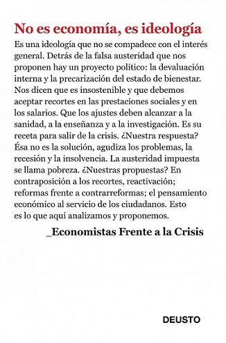 No es economía, es ideología | 9788423412952 | Economistas Frente a la Crisis | Llibres Parcir | Llibreria Parcir | Llibreria online de Manresa | Comprar llibres en català i castellà online