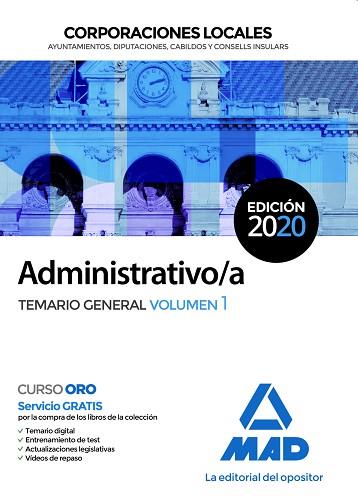 ADMINISTRATIVO/A DE CORPORACIONES LOCALES. TEMARIO GENERAL VOLUMEN 1 | 9788414235706 | 7, EDITORES / GUERRERO ARROYO, JOSÉ ANTONIO / GARDON FERNÁNDEZ, ELENA / SOUTO FERNÁNDEZ, RAFAEL SANT | Llibres Parcir | Librería Parcir | Librería online de Manresa | Comprar libros en catalán y castellano online