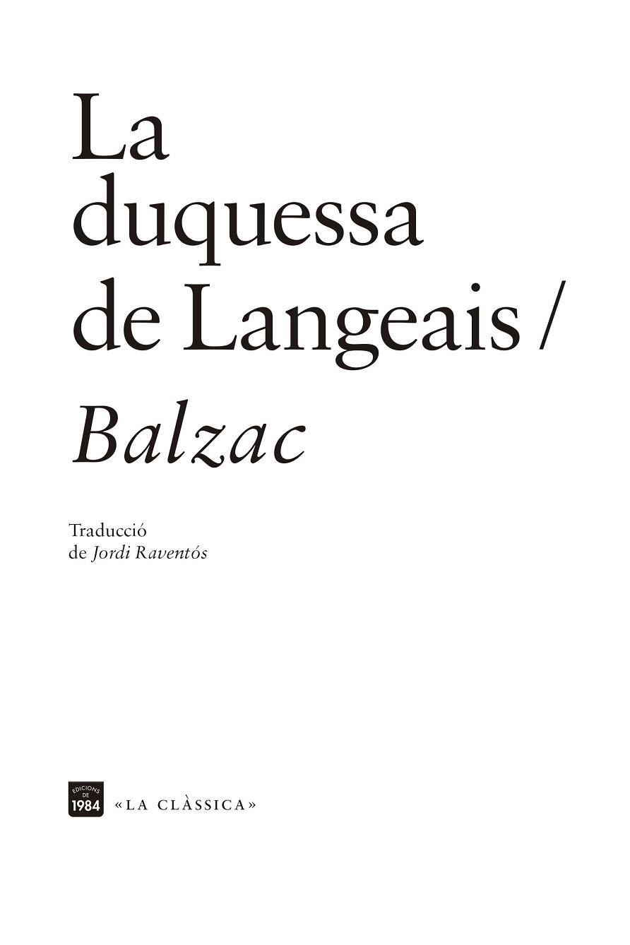 LA DUQUESSA DE LANGEAIS | 9788418858161 | BALZAC, HONORÉ DE | Llibres Parcir | Librería Parcir | Librería online de Manresa | Comprar libros en catalán y castellano online
