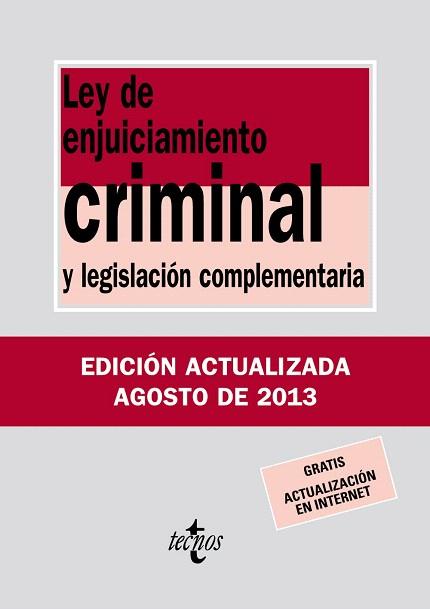 LEY DE ENJUICIAMIENTO CRIMINAL | 9788430958702 | EDITORIAL TECNOS | Llibres Parcir | Llibreria Parcir | Llibreria online de Manresa | Comprar llibres en català i castellà online