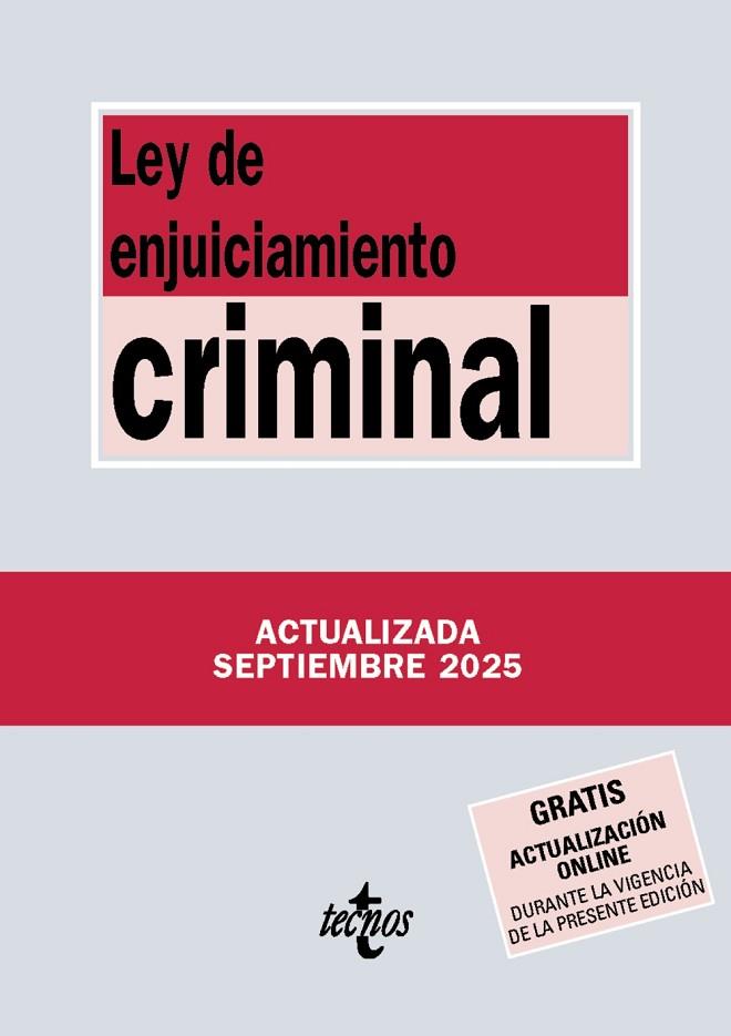 LEY DE ENJUICIAMIENTO CRIMINAL | 9788430993185 | EDITORIAL TECNOS | Llibres Parcir | Librería Parcir | Librería online de Manresa | Comprar libros en catalán y castellano online