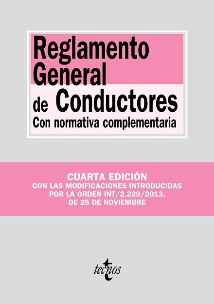 REGLAMENTO GENERAL DE CONDUCTORES | 9788430961481 | EDITORIAL TECNOS | Llibres Parcir | Llibreria Parcir | Llibreria online de Manresa | Comprar llibres en català i castellà online