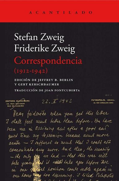 CORRESPONDENCIA (1912-1942) | 9788416748181 | ZWEIG, STEFAN / ZWEIG, FRIEDERICKE | Llibres Parcir | Librería Parcir | Librería online de Manresa | Comprar libros en catalán y castellano online