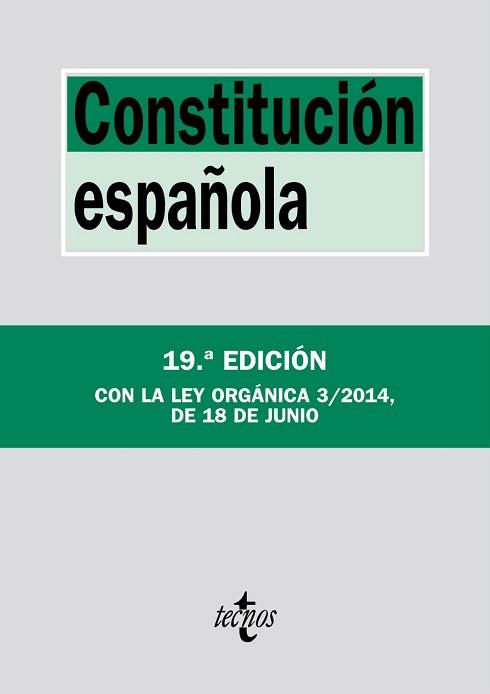 CONSTITUCIÓN ESPAÑOLA | 9788430962464 | EDITORIAL TECNOS | Llibres Parcir | Llibreria Parcir | Llibreria online de Manresa | Comprar llibres en català i castellà online