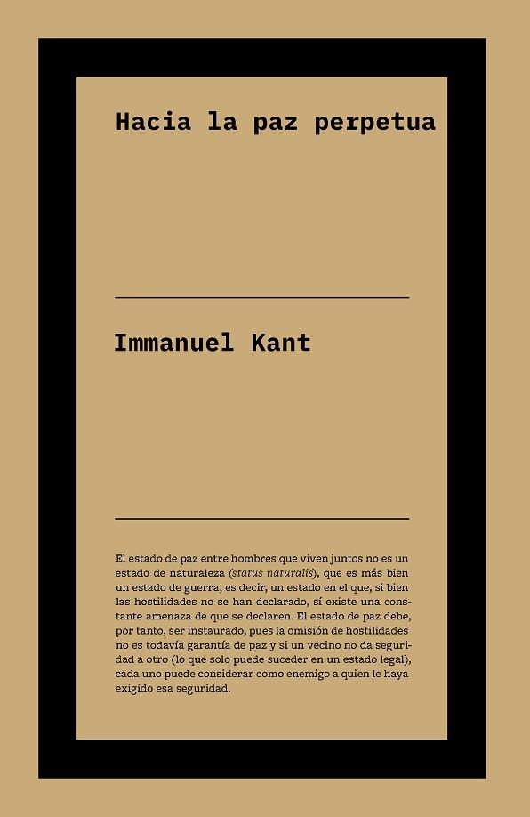 HACIA LA PAZ PERPETUA | 9791388115066 | KANT, IMMANUEL | Llibres Parcir | Llibreria Parcir | Llibreria online de Manresa | Comprar llibres en català i castellà online