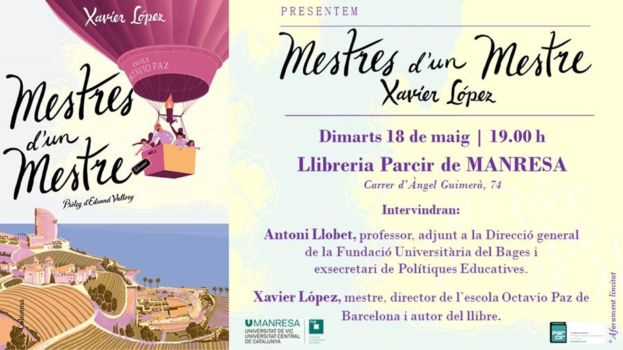 PRESENTACIÓ DE "MESTRES D'UN MESTRE" de XAVIER LÓPEZ - Llibres Parcir | Llibreria Parcir | Llibreria online de Manresa | Comprar llibres en català i castellà online