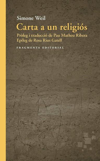 CARTA A UN RELIGIÓS | 9791387548339 | WEIL, SIMONE | Llibres Parcir | Llibreria Parcir | Llibreria online de Manresa | Comprar llibres en català i castellà online