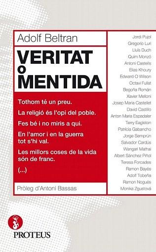 VERITAT O MENTIDA | 9788415047438 | ADOLF BELTRAN | Llibres Parcir | Librería Parcir | Librería online de Manresa | Comprar libros en catalán y castellano online