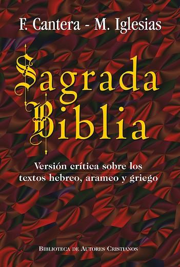 SAGRADA BIBLIA (CANTERA-IGLESIAS) | 9788479144906 | CANTERA, FRANCISCO/ IGLESIAS, MANUEL (VERSION) | Llibres Parcir | Librería Parcir | Librería online de Manresa | Comprar libros en catalán y castellano online