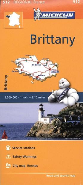 MAPA 512 BRITTANY MAPA REGIONAL  2016 | 9782067209619 | AA.VV. | Llibres Parcir | Librería Parcir | Librería online de Manresa | Comprar libros en catalán y castellano online