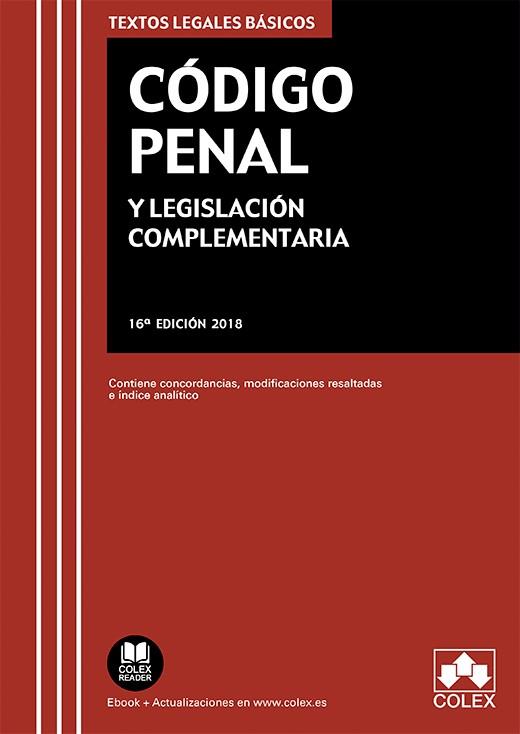 CÓDIGO PENAL Y LEGISLACIÓN COMPLEMENTARIA | 9788417135959 | EDITORIAL COLEX S.L. | Llibres Parcir | Librería Parcir | Librería online de Manresa | Comprar libros en catalán y castellano online