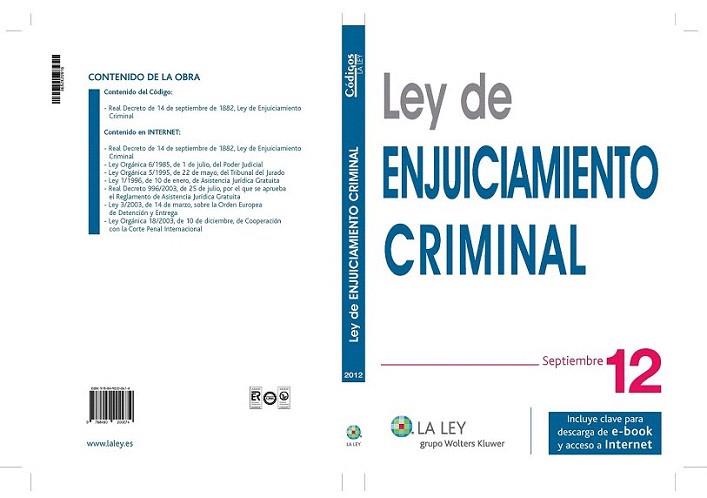 Ley de Enjuiciamiento Criminal 2012 | 9788490200674 | Redacción La Ley | Llibres Parcir | Llibreria Parcir | Llibreria online de Manresa | Comprar llibres en català i castellà online