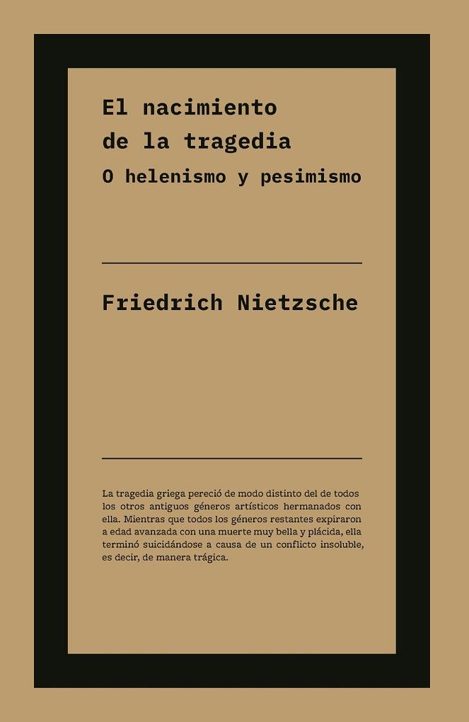 EL NACIMIENTO DE LA TRAGEDIA | 9791388115080 | NIETZSCHE, FRIEDRICH | Llibres Parcir | Llibreria Parcir | Llibreria online de Manresa | Comprar llibres en català i castellà online