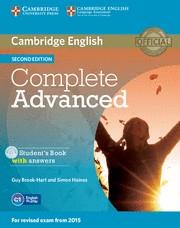 COMPLETE ADVANCED STUDENT'S BOOK WITH ANSWERS WITH CD-ROM 2ND EDITION | 9781107670907 | BROOK-HART, GUY / HAINES, SIMON | Llibres Parcir | Librería Parcir | Librería online de Manresa | Comprar libros en catalán y castellano online
