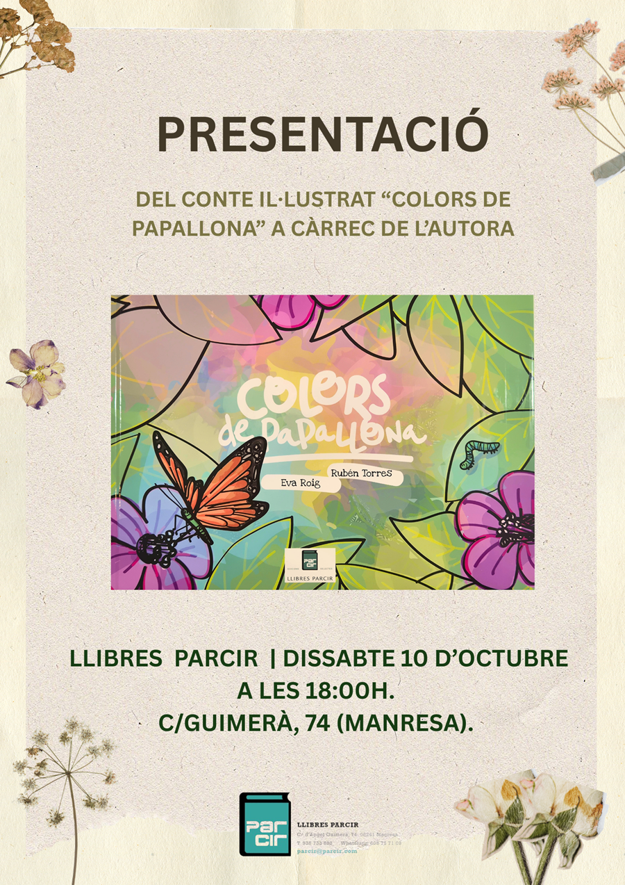Presentació "Colors de Papallona", d'Eva Roig - Llibres Parcir | Llibreria Parcir | Llibreria online de Manresa | Comprar llibres en català i castellà online