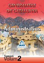 VOL 2 TEMARI ADMINISTRATIUS GENERALITAT CATALUNYA | 9788467650402 | Llibres Parcir | Librería Parcir | Librería online de Manresa | Comprar libros en catalán y castellano online