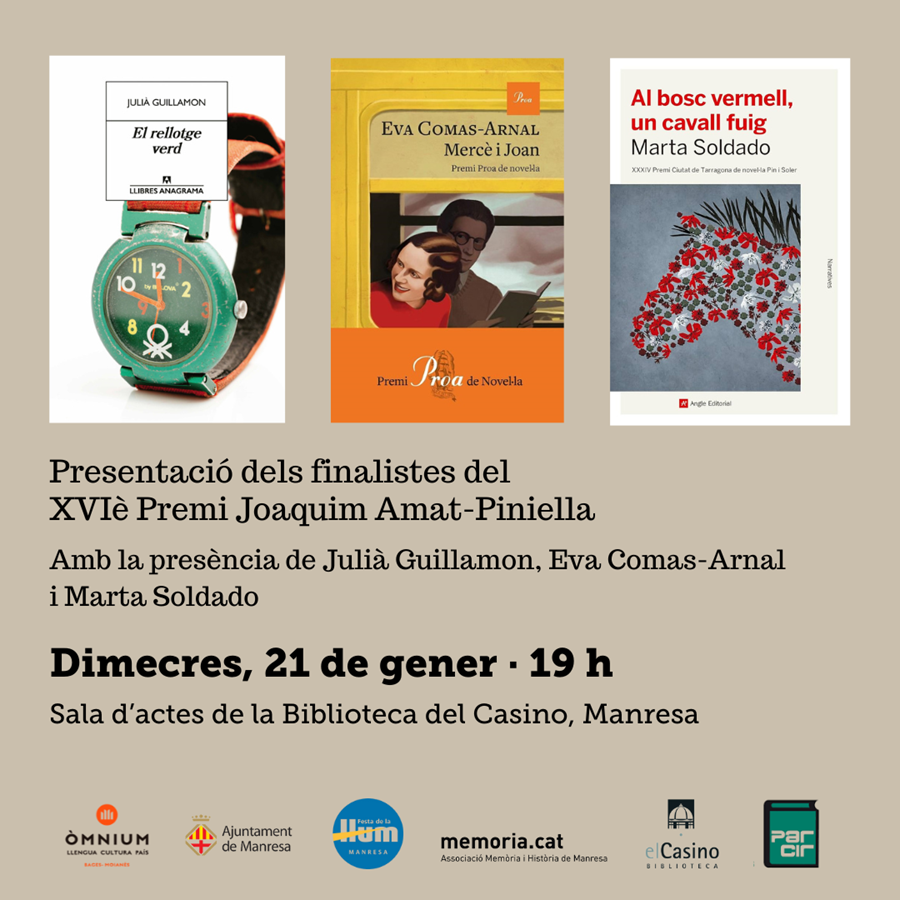 Presentació finalistes al XVIè Premi Amat-Piniella - Llibres Parcir | Librería Parcir | Librería online de Manresa | Comprar libros en catalán y castellano online