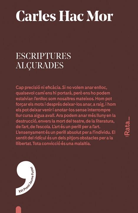 ESCRIPTURES ALÇURADES | 9788416738007 | HERNÁNDEZ MOR, CARLES | Llibres Parcir | Librería Parcir | Librería online de Manresa | Comprar libros en catalán y castellano online