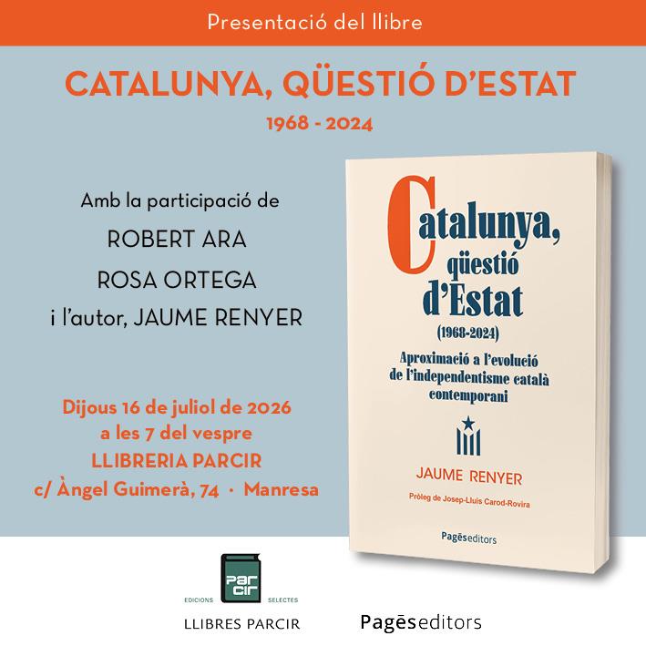 Presentació "Catalunya, qüestió d'estat", de Jaume Renyer - Llibres Parcir | Llibreria Parcir | Llibreria online de Manresa | Comprar llibres en català i castellà online