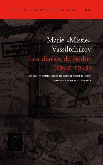LOS DIARIOS DE BERLIN | 9788496136656 | MISSIE VASSILTCHIKOV | Llibres Parcir | Librería Parcir | Librería online de Manresa | Comprar libros en catalán y castellano online