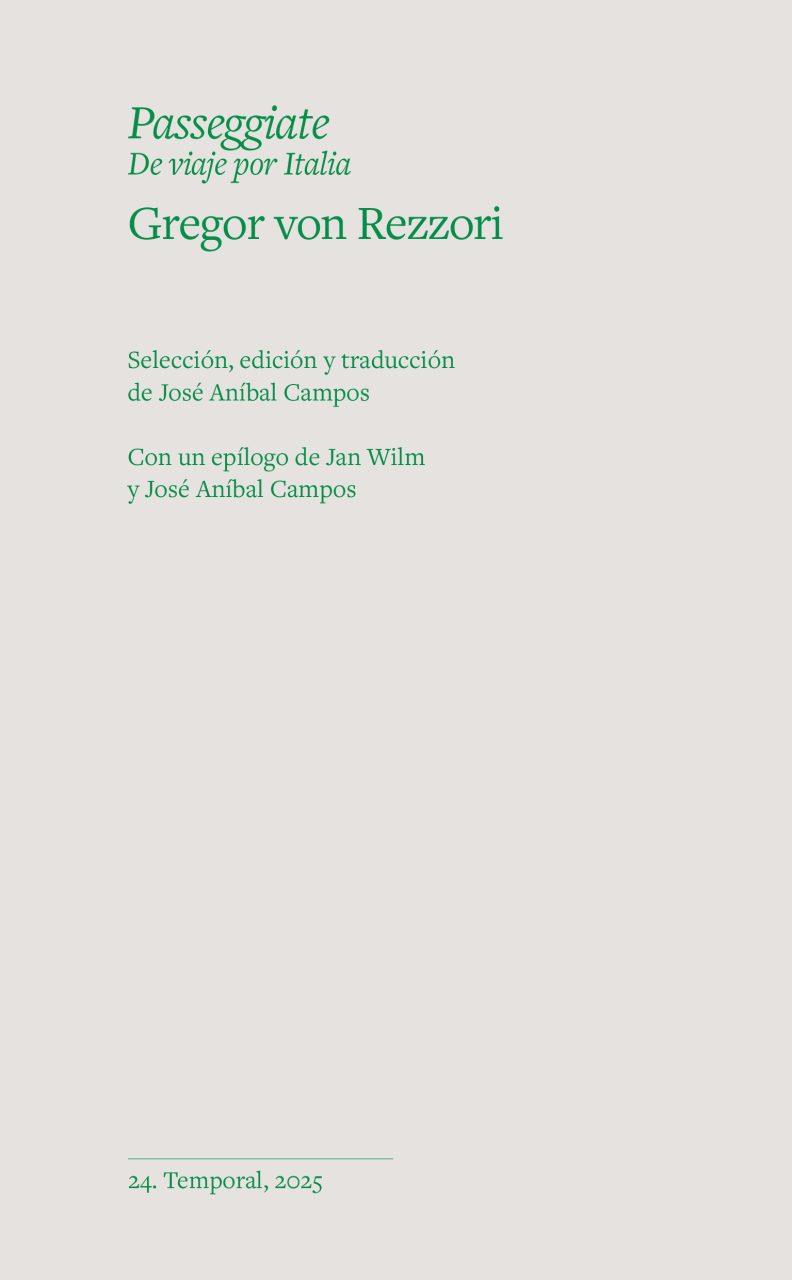 PASSAGGIATE | 9788412941128 | VON REZZORI, GREGOR | Llibres Parcir | Librería Parcir | Librería online de Manresa | Comprar libros en catalán y castellano online