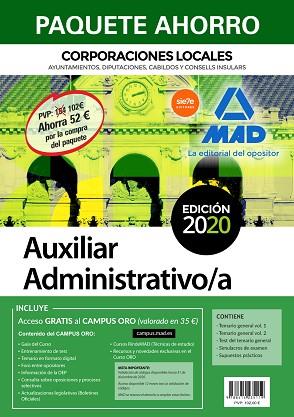 PAQUETE AHORRO AUXILIAR ADMINISTRATIVO DE CORPORACIONES LOCALES. AHORRA 62 € (IN | 9788414235119 | VV. AA. | Llibres Parcir | Librería Parcir | Librería online de Manresa | Comprar libros en catalán y castellano online
